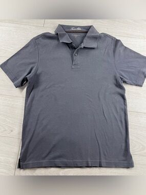 Tasso Elba Supima Cotton Polo Shirt Men’s Small Gray Short Sleeve